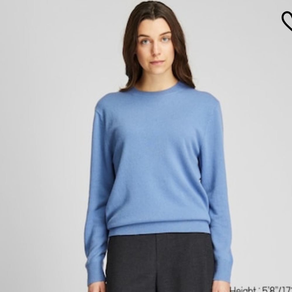 uniqlo crew neck cashmere sweater, SZ S, 63 blue